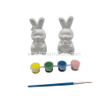 2PCS Easter Plaster Painting with 4 color acrylic paint